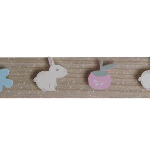 PERCHERO MDF 45X5X9 CONEJOS MULTICOLOR